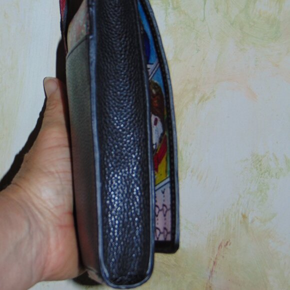 Brighton Postcard Love Amor Black Red Leather Flap Crossbody Messenger Purse - Picture 5 of 10